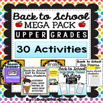 Preview of Back to School UPPER Grades MEGA pack - BUNDLE