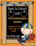 Back to School Unit {Intermediate Grades 3-6}