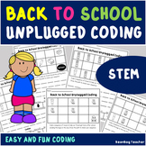 Back to School Unplugged Coding | No Prep