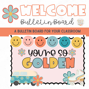 Welcome Back sign with bubble letters. The edges of the letters in