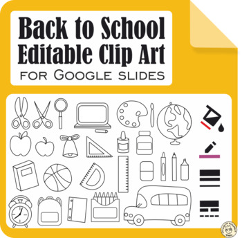 Preview of Back to School Clipart for Google Slides ™ | Movable Images