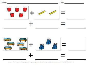 visual addition worksheets teaching resources teachers pay teachers