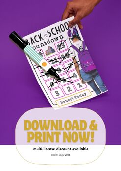 Preview of Back to School - Visual Schedule Countdown - Teen Girl