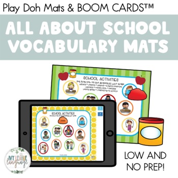 Preview of Back to School Vocabulary Play Dough Mats & BOOM Cards™