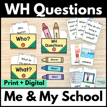 Preview of Back to School WH Questions All About Me & My School Language Therapy Activity