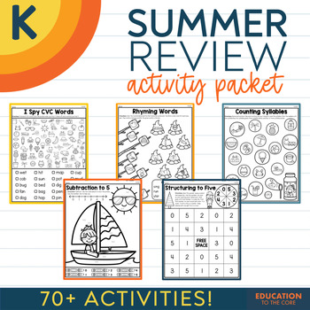 Preview of Summer Packet NO PREP Review - Kindergarten - End of the Year Activities