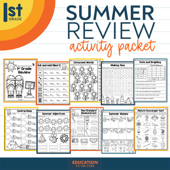 Preview of Summer Packet NO PREP Review - 1st Grade - End of the Year Activities