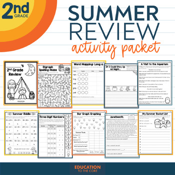 Preview of Summer Packet NO PREP Review - 2nd Grade - End of the Year Activities