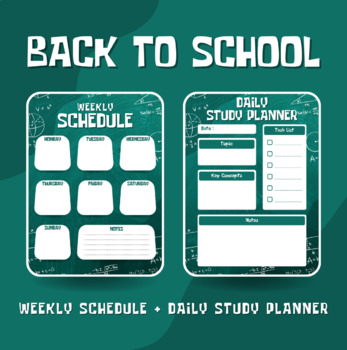 Preview of Back to School - Weekly Schedule and Daily Study Planner for Students