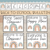 Back-to-School Welcome Bulletin Board - Boho Rainbow Décor
