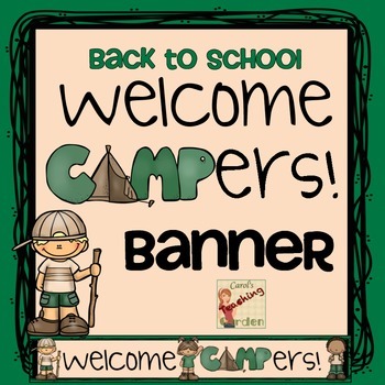 Preview of Camp Theme Welcome Banner for Back to School
