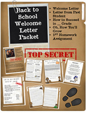 Back to School Welcome Letter Packet-Top Secret! {Editable}