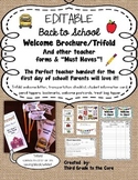 Back to School Welcome Letter Trifold- Brochure