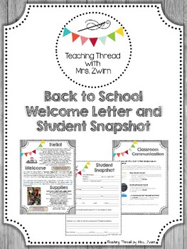 Preview of Back-to-School Welcome Letter & Student Snapshot (Rustic/Upcycle)