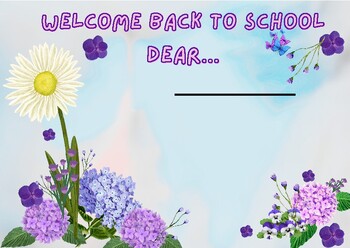 Preview of Back to School - Welcome - theme Flowers