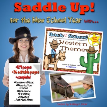 Preview of Back to School Western Theme Editable Super Pack