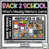 Back to School What's Missing Memory Games - Brain Break Activity