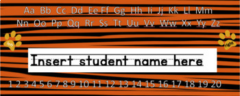 Preview of Back to School- Wild About Learning Themed Name Plates