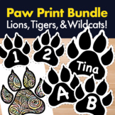 Paw Prints Letters for Wildcats, Tigers, Lions, Alphabet Reading, Back to  School