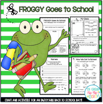 Preview of Back to School Book Companion for Froggy Goes to School