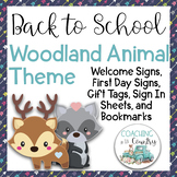Back to School Woodland Animal Theme Packet