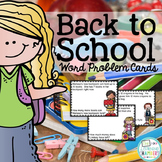 Back to School Word Problem Cards: Addition, Subtraction, Money, Patterns