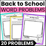 Back to School Word Problems