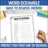 Back to School Word Scramble Printable - First Day of Scho