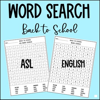 Preview of Back to School Word Search