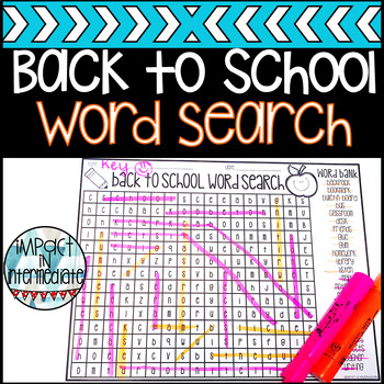 Preview of Back to School Word Search Freebie