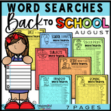 Back to School August Word Search Activities