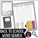 Back to School Word Search