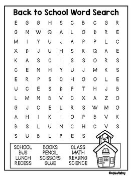 Back to School Word Search *FREEBIE* by MsKinderhop | TpT