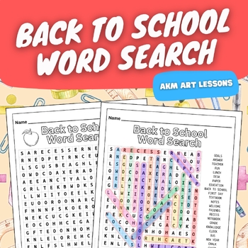 Preview of Back to School Word Search - First Day of School - August/September - Activity