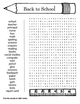 back to school word search puzzle 4th grade by kelly connors