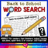 Back to School Word Search Puzzle . Literacy Centers , Sub