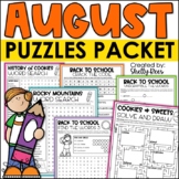 Back to School Word Search and Puzzle Packet August Puzzle