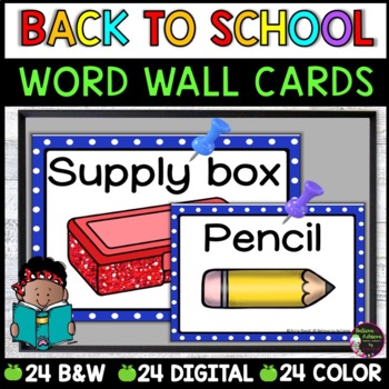 Preview of Back to School Word Wall Cards