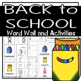 Back to School Word Wall - Vocabulary and Activities