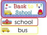 Back to School Word Wall Weekly Theme Bulletin Board Labels.