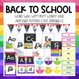 Back to School Word Wall with Sight Words and Alphabet Pos