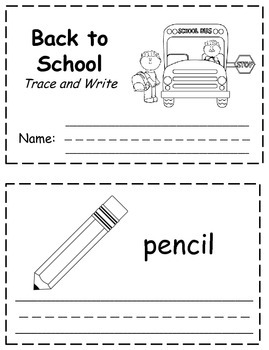 Back to School Words Trace & Write Book by Klever Kiddos | TPT