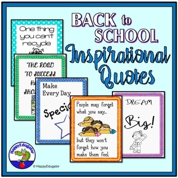 Inspirational Quotes For Back To School Worksheets Teaching Resources Tpt
