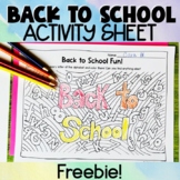 Back to School Seek and Find Worksheet FREEBIE