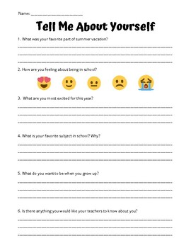 Back to School Worksheets by Serena Edelman | TPT