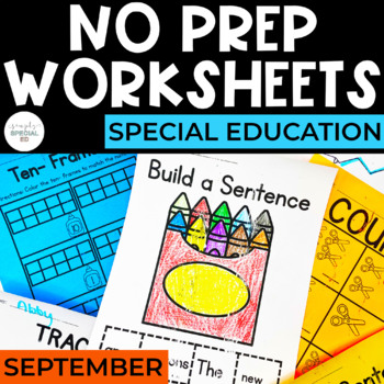 Preview of Back to School Worksheets | Basic Skills | No Prep Pack | Special Education