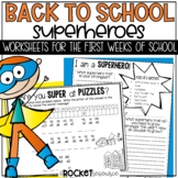Back to School Worksheets | First Days of School Activities