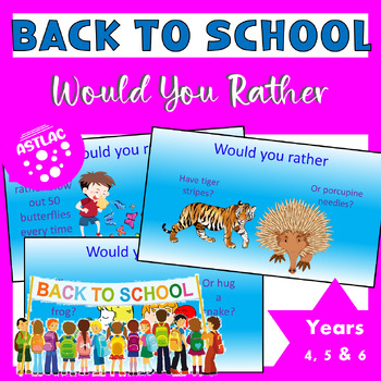 Preview of Back to School - Would You Rather Activity  Year 4 to Year 6