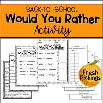 Preview of Back to School-Would You Rather-Getting to Know You Activity