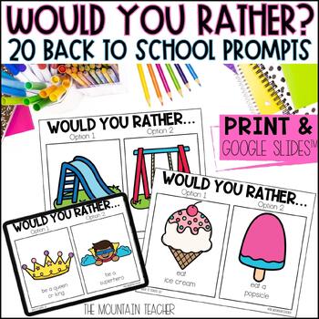 Preview of Back to School Would You Rather Morning Meeting Game for AUGUST